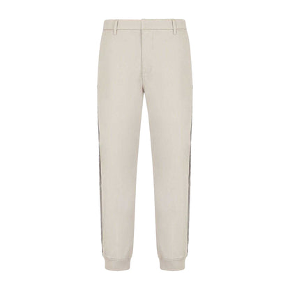 Beige - Front - Armani Exchange Mens Cuffed Ankle Trousers