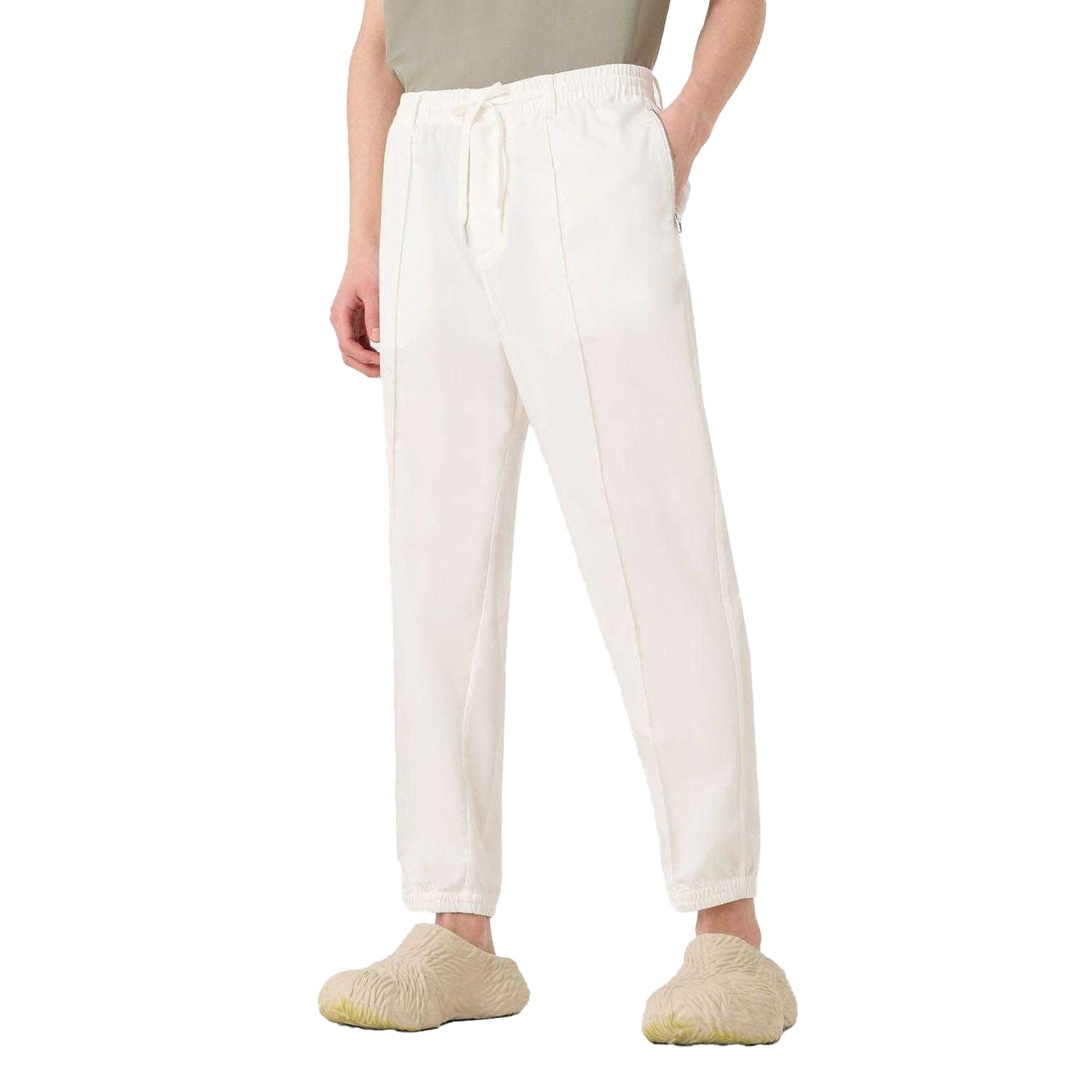 White - Side - Emporio Armani Mens Tapered Trousers