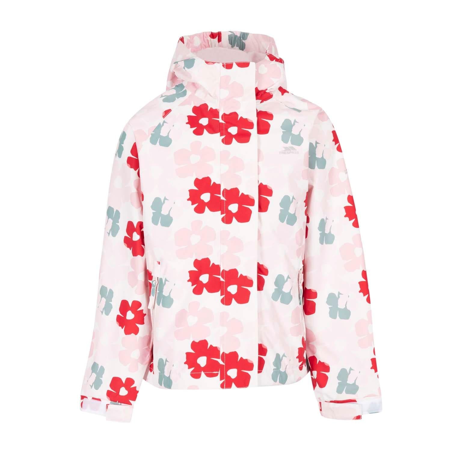 Red - Front - Trespass Childrens-Kids Hopeful Flowers Waterproof Jacket