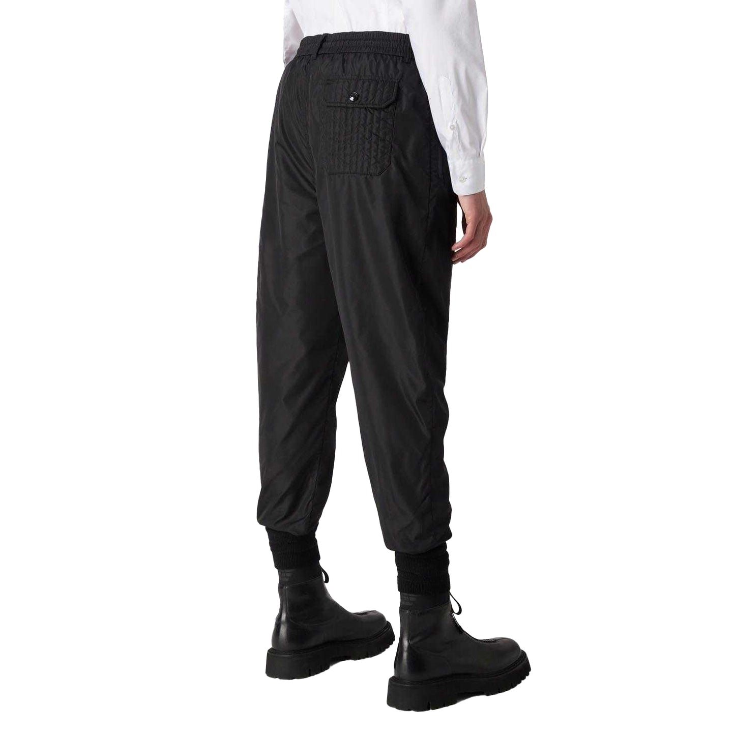 Black - Back - Emporio Armani Mens Elasticated Waist Trousers