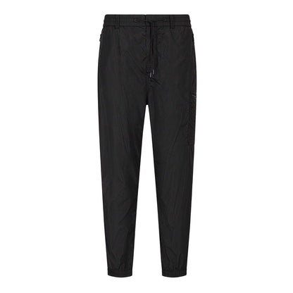 Black - Front - Emporio Armani Mens Elasticated Waist Trousers