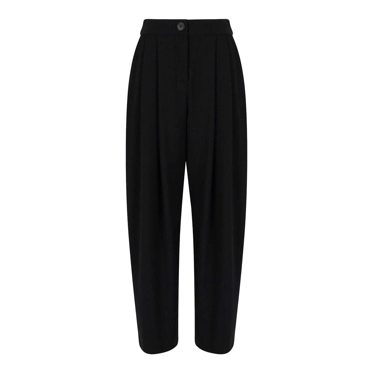 Black - Front - Armani Exchange Womens-Ladies Pleated Trousers