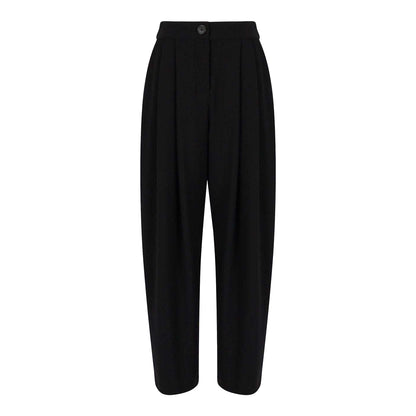 Black - Front - Armani Exchange Womens-Ladies Pleated Trousers