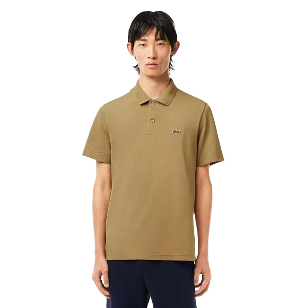 Brown - Front - Lacoste Mens Polycotton Regular Polo Shirt