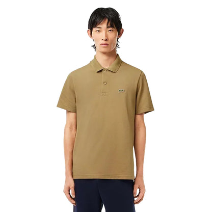 Brown - Front - Lacoste Mens Polycotton Regular Polo Shirt