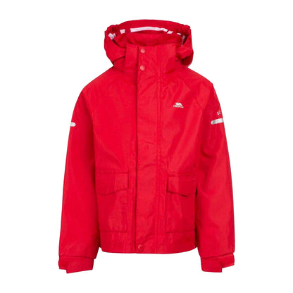 Red - Front - Trespass Childrens-Kids Bluster Waterproof Jacket
