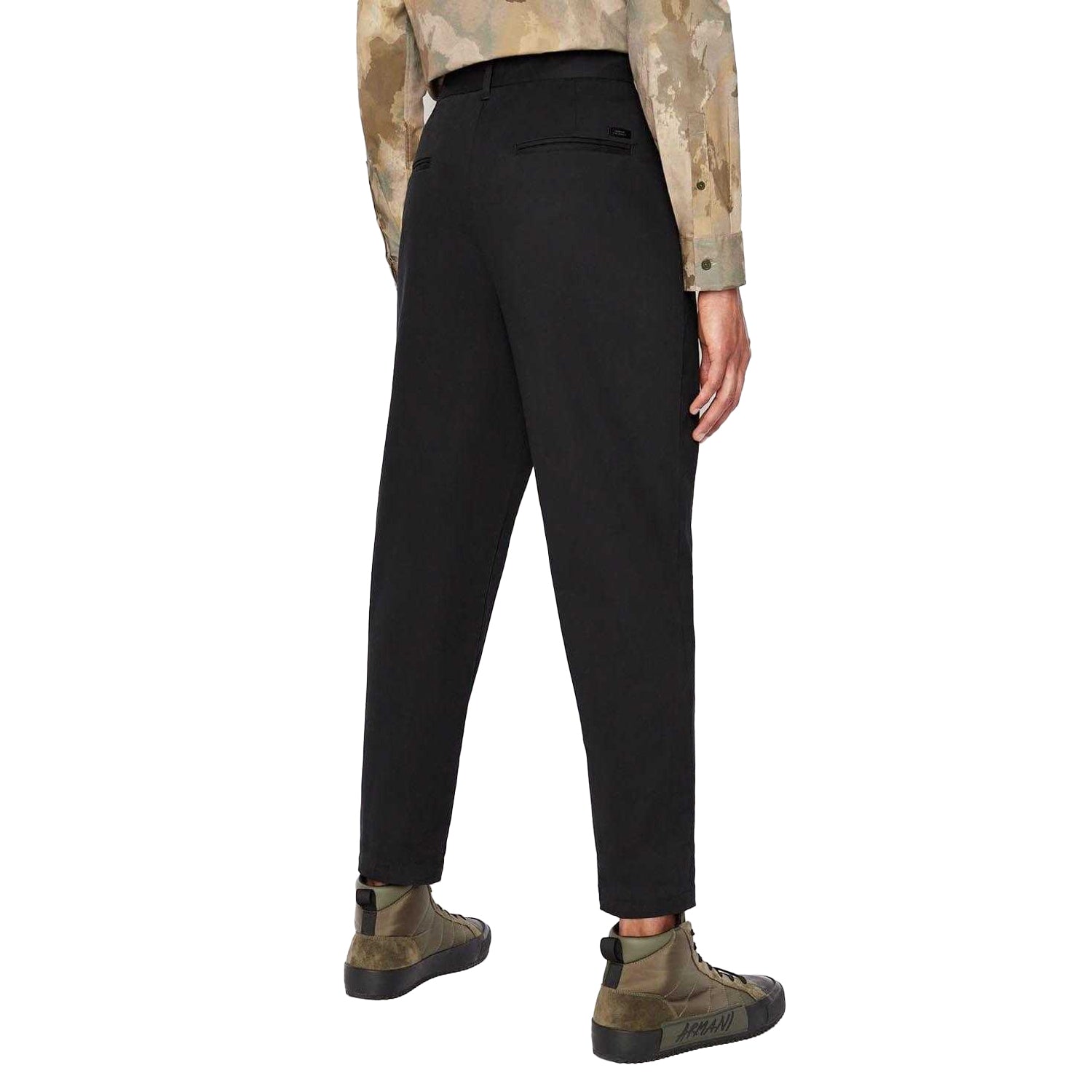 Black - Back - Armani Exchange Mens Ankle Length Trousers