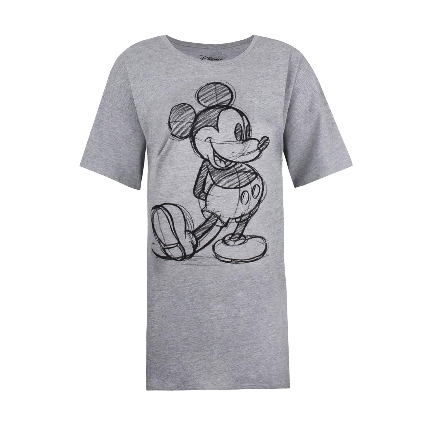 Grey - Front - Disney Womens-Ladies Mickey Mouse T-Shirt Dress