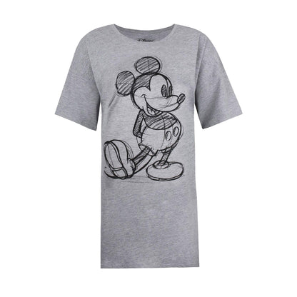 Grey - Front - Disney Womens-Ladies Mickey Mouse T-Shirt Dress