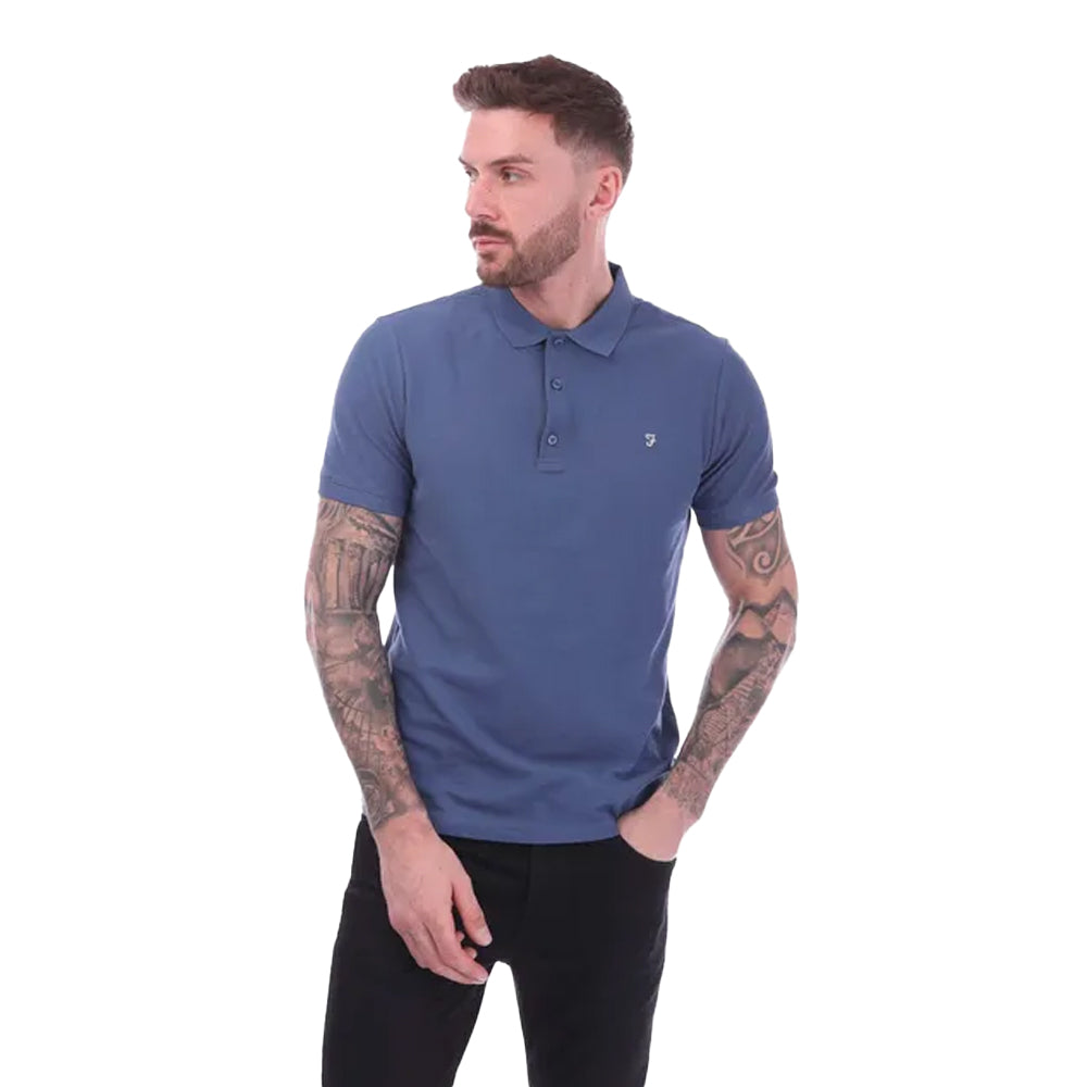 Blue - Front - Farah Unisex Adult Hudson Polo Shirt
