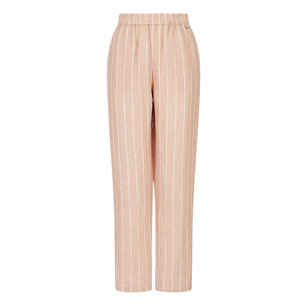 Beige-White - Front - Armani Exchange Womens-Ladies Pinstripe Trousers
