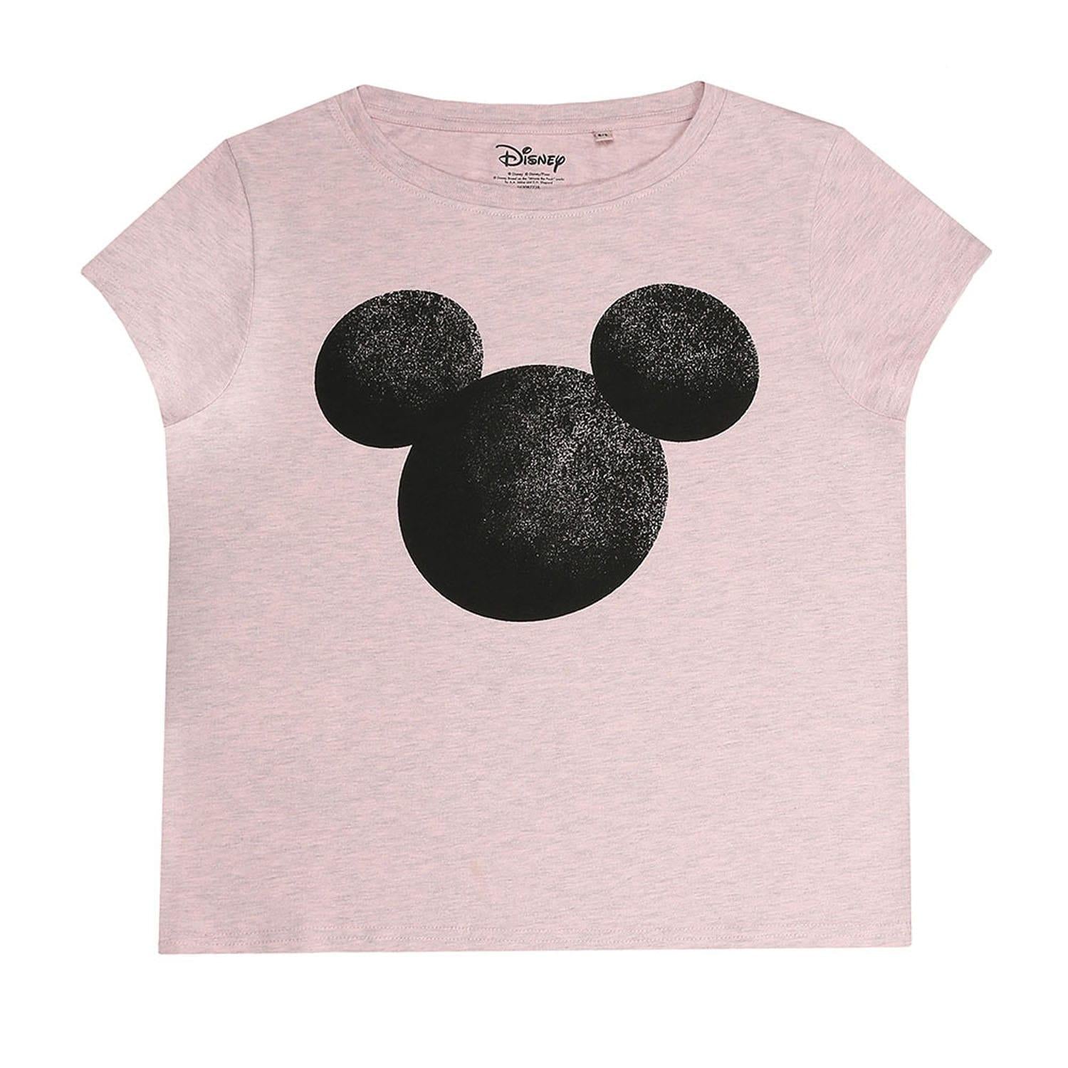 Pink - Back - Mickey Mouse Womens-Ladies Long Pyjama Set