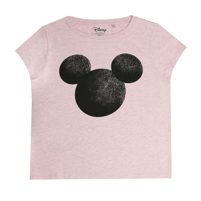 Pink - Back - Mickey Mouse Womens-Ladies Long Pyjama Set