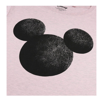 Pink - Side - Mickey Mouse Womens-Ladies Long Pyjama Set