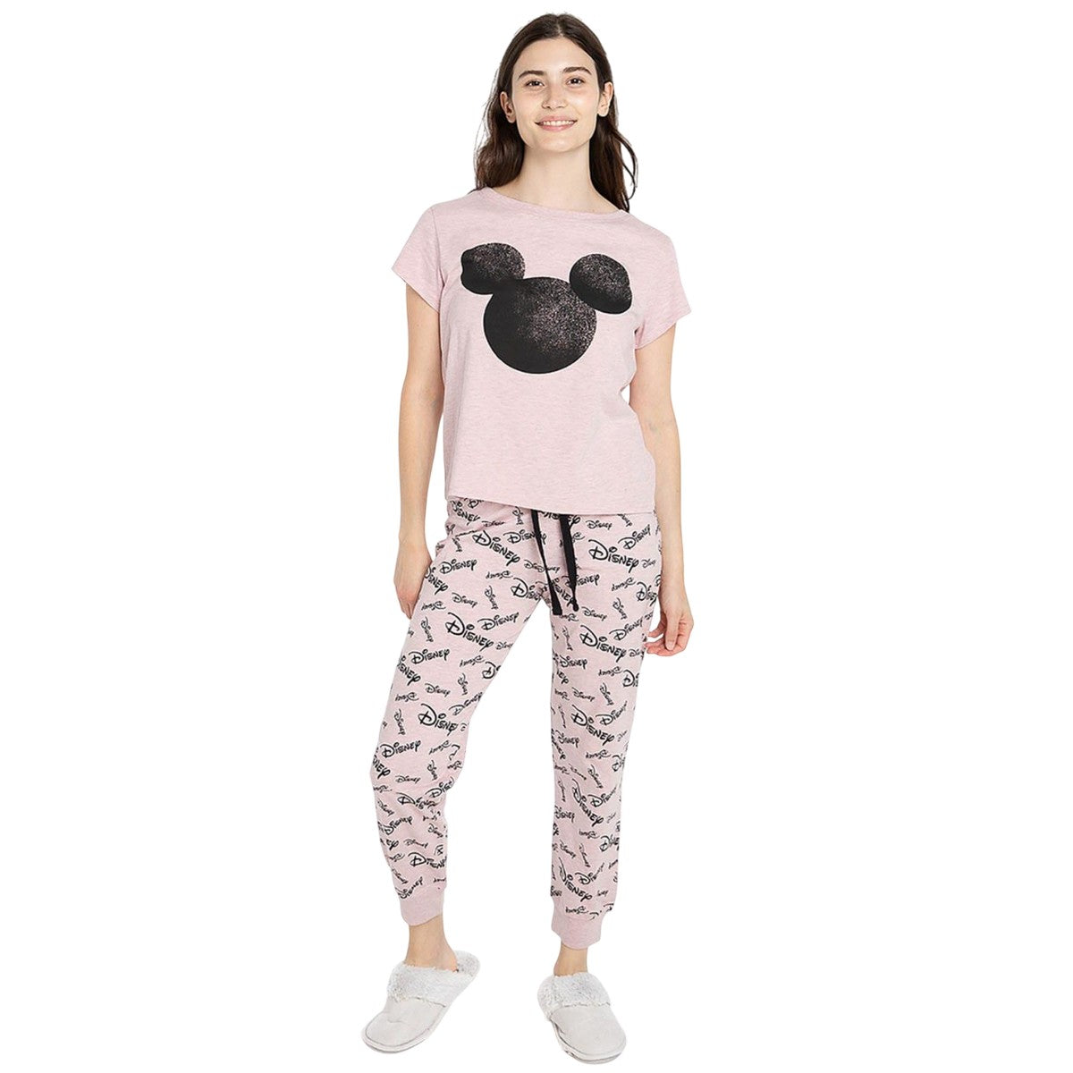 Pink - Lifestyle - Mickey Mouse Womens-Ladies Long Pyjama Set