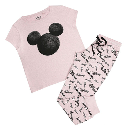 Pink - Front - Mickey Mouse Womens-Ladies Long Pyjama Set