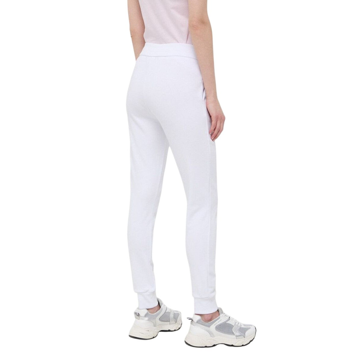 White - Back - Emporio Armani Womens-Ladies Cotton Trousers