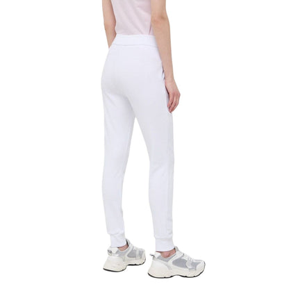 White - Back - Emporio Armani Womens-Ladies Cotton Trousers