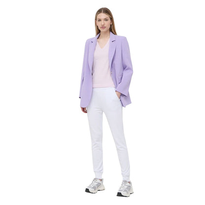 White - Side - Emporio Armani Womens-Ladies Cotton Trousers