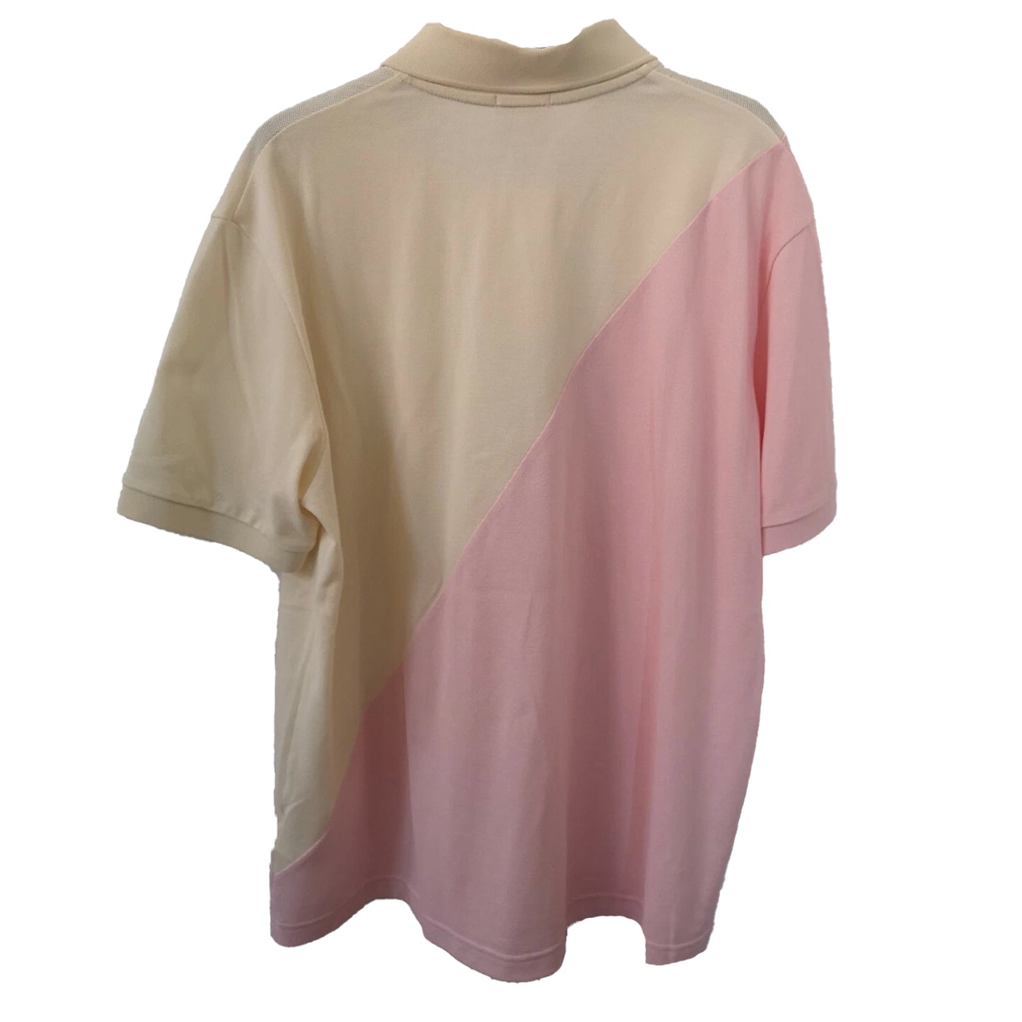 Beige - Back - Lacoste Unisex Adult Colour Block Cotton Pique Loose Fit Polo Shirt