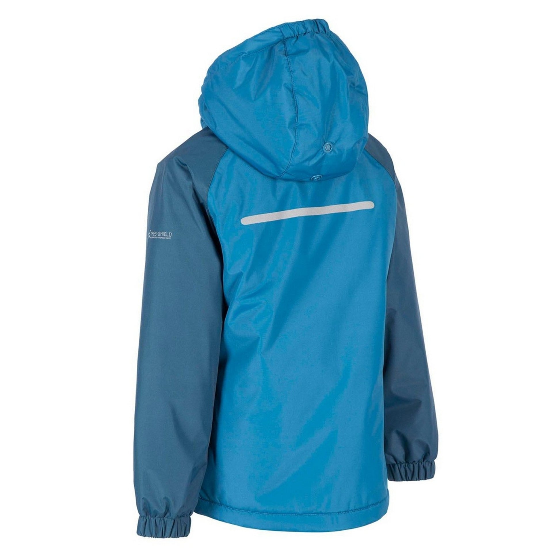 Teal - Back - Trespass Childrens-Kids Tuneful Waterproof Jacket
