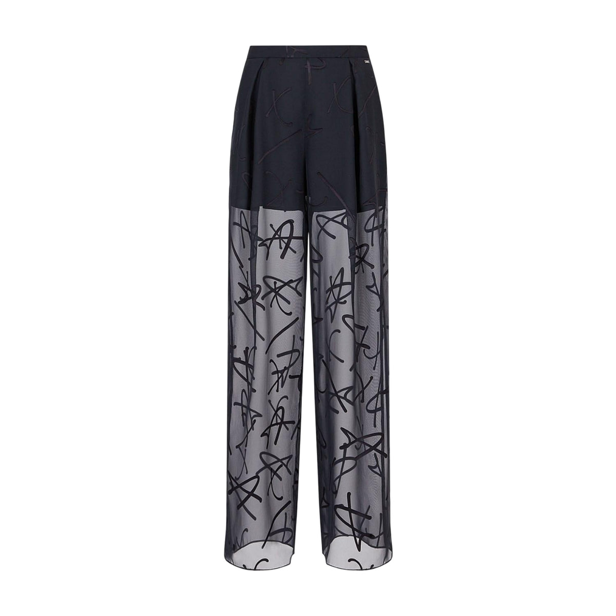 Navy - Front - Armani Exchange Womens-Ladies Repeat Logo Trousers