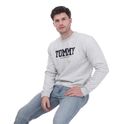 Silver - Side - Tommy Hilfiger Unisex Adult Back Print Logo Sweatshirt