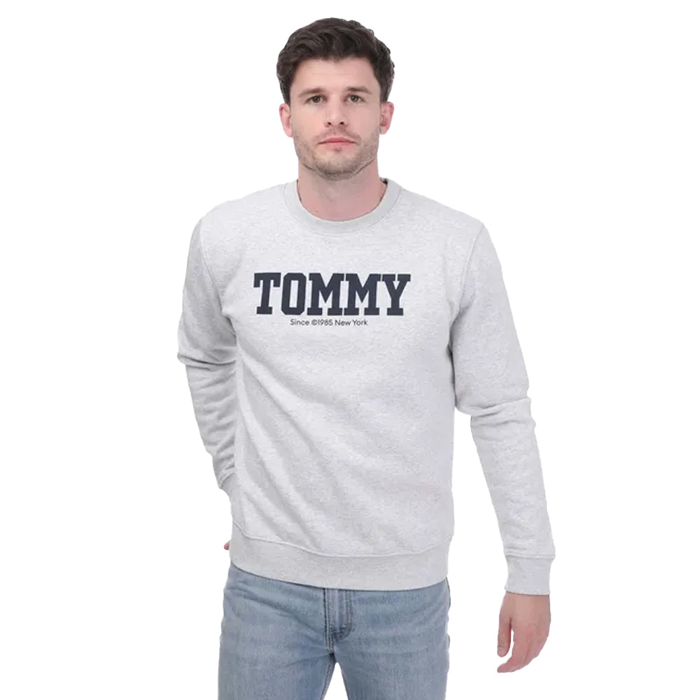 Silver - Front - Tommy Hilfiger Unisex Adult Back Print Logo Sweatshirt