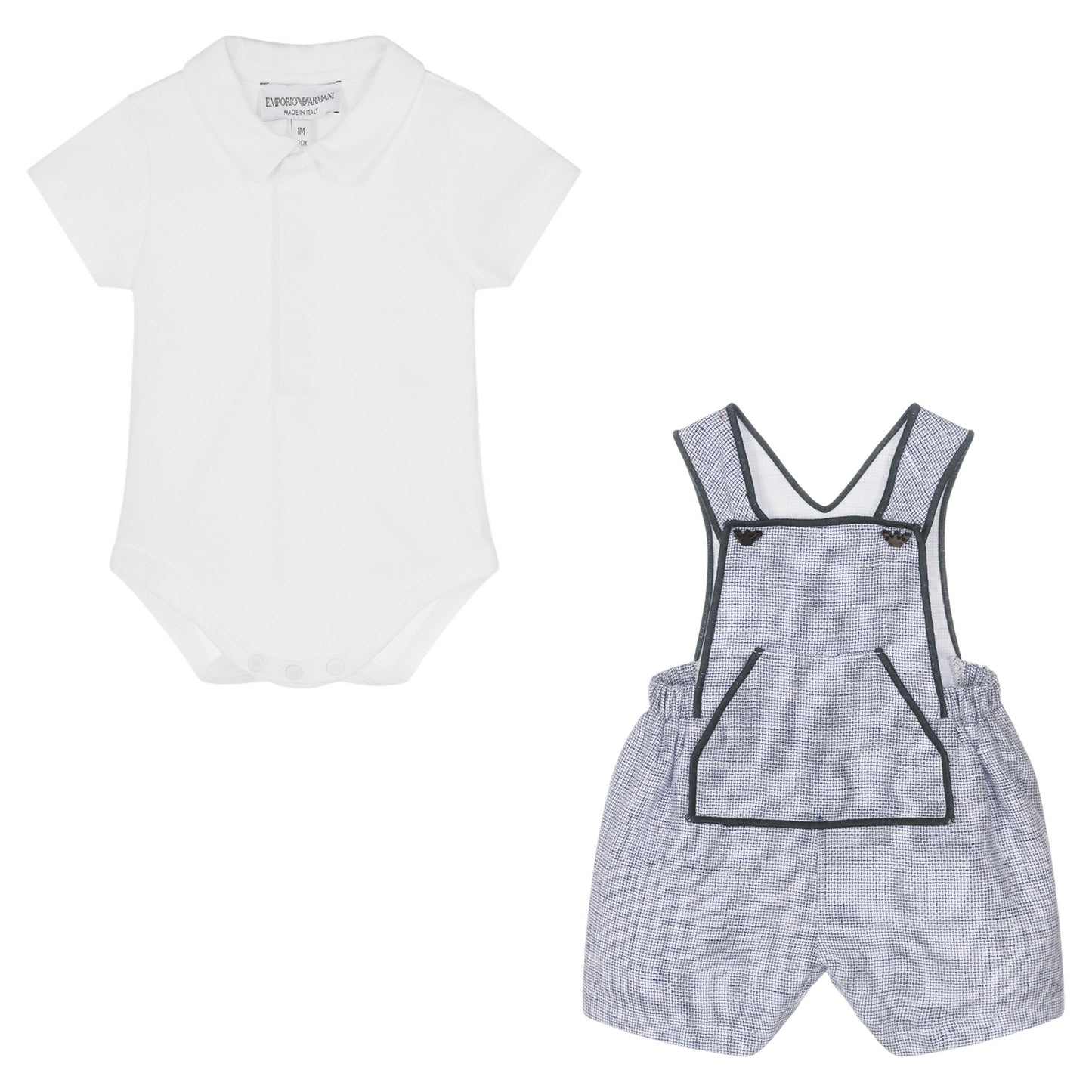 Blue - Side - Emporio Armani Baby Sleepsuit