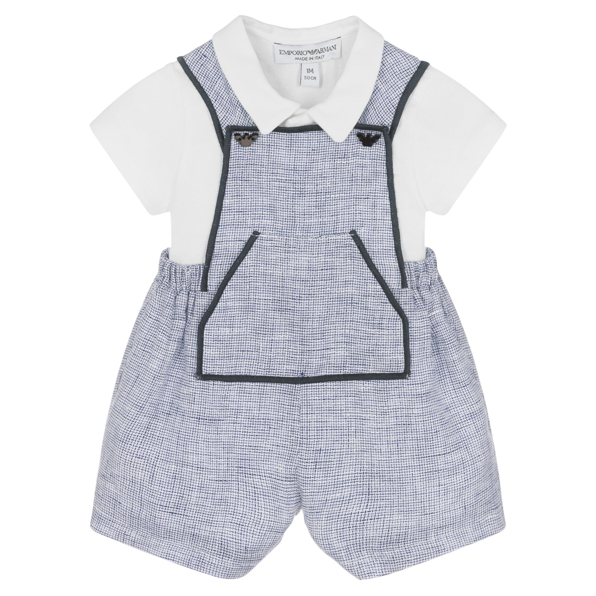 Blue - Front - Emporio Armani Baby Sleepsuit