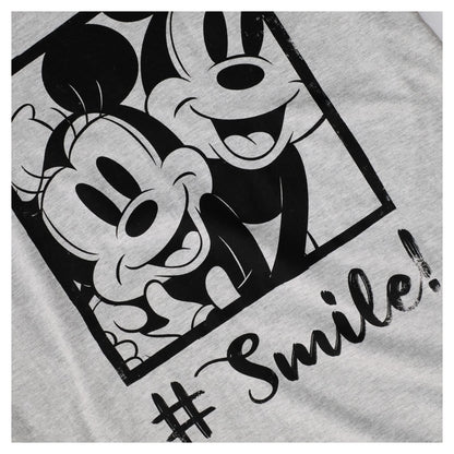 Grey - Back - Disney Womens-Ladies # Smile T-Shirt Dress