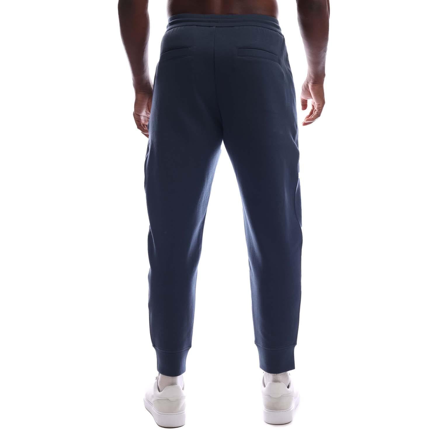 Dark Blue - Back - Emporio Armani Mens Jersey Jogging Bottoms