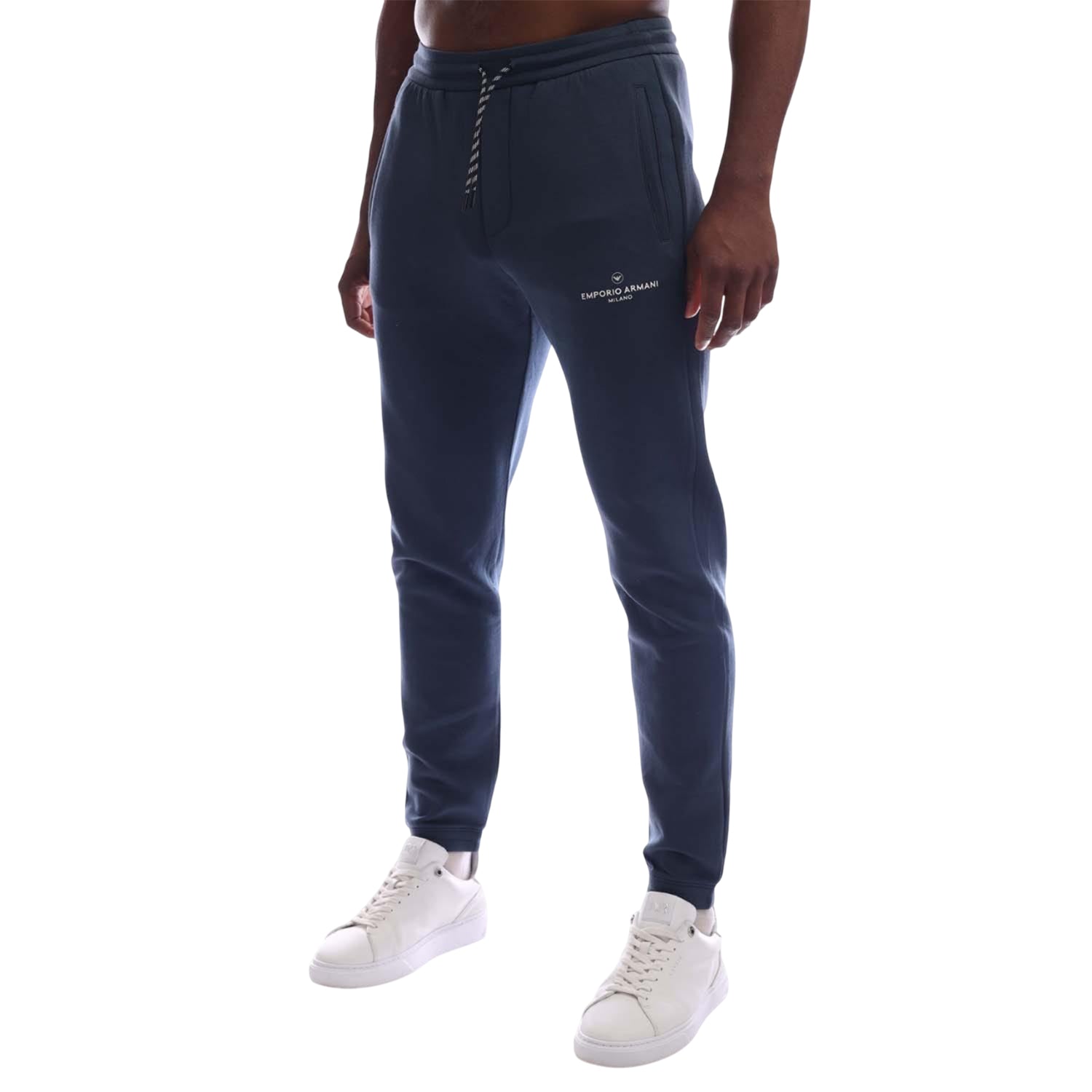 Navy - Front - Emporio Armani Mens Jersey Jogging Bottoms