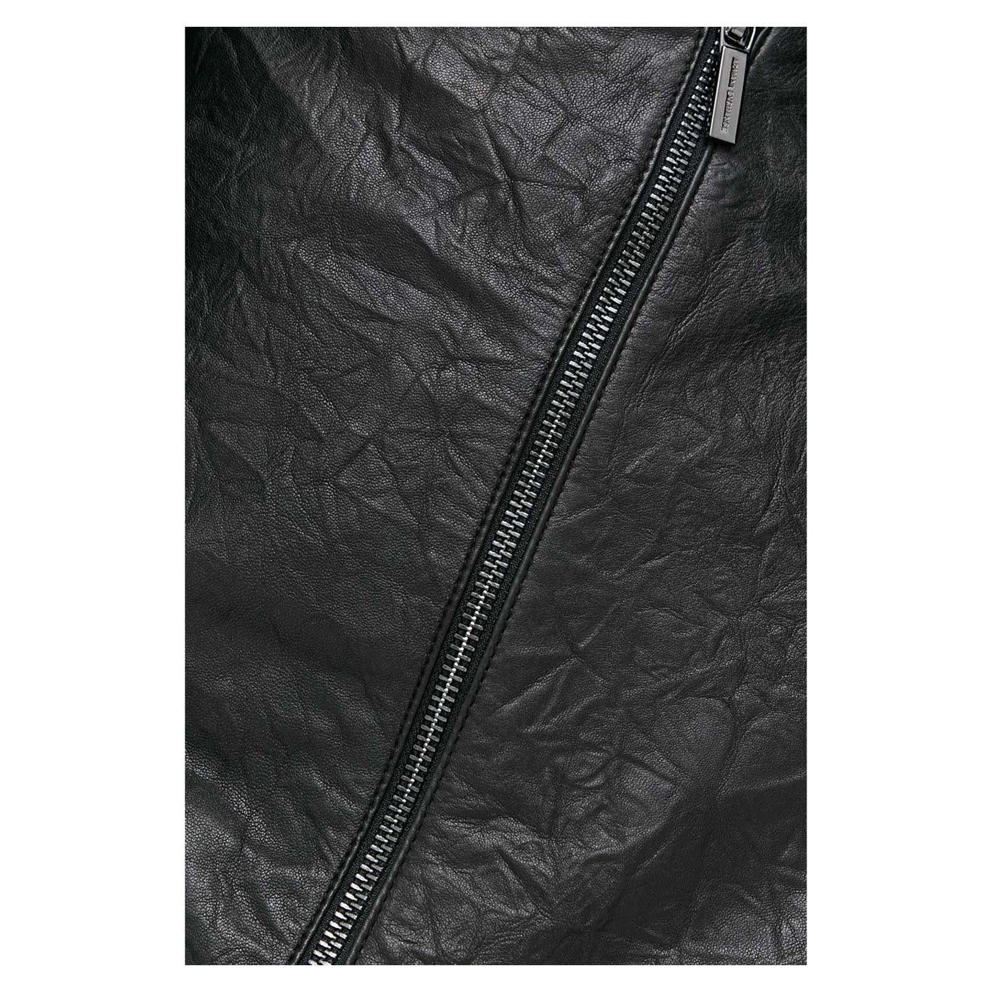 Black - Lifestyle - Armani Exchange Womens-Ladies Leather Mini Skirt
