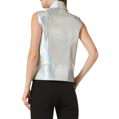 Multicoloured - Back - Armani Exchange Womens-Ladies Holographic Gilet