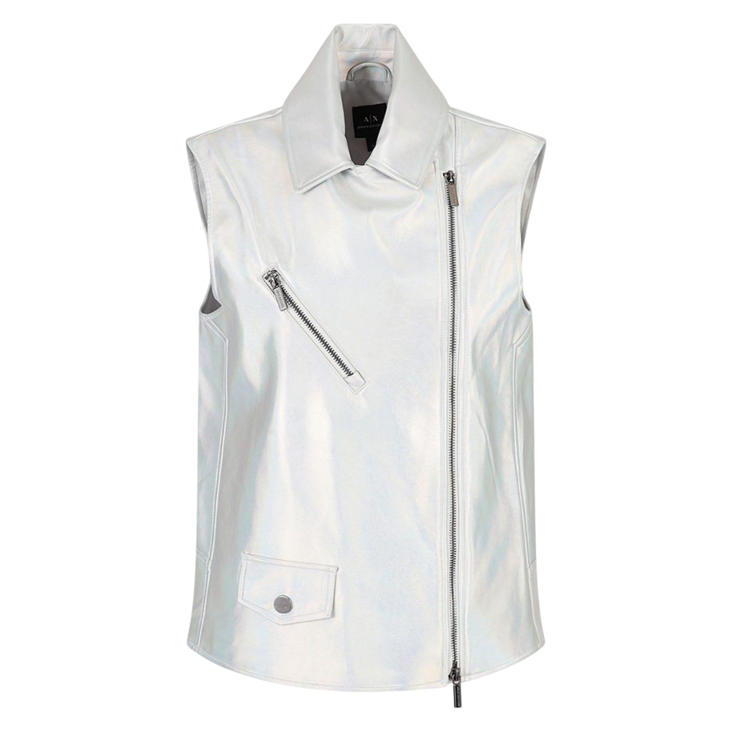 Multicoloured - Front - Armani Exchange Womens-Ladies Holographic Gilet