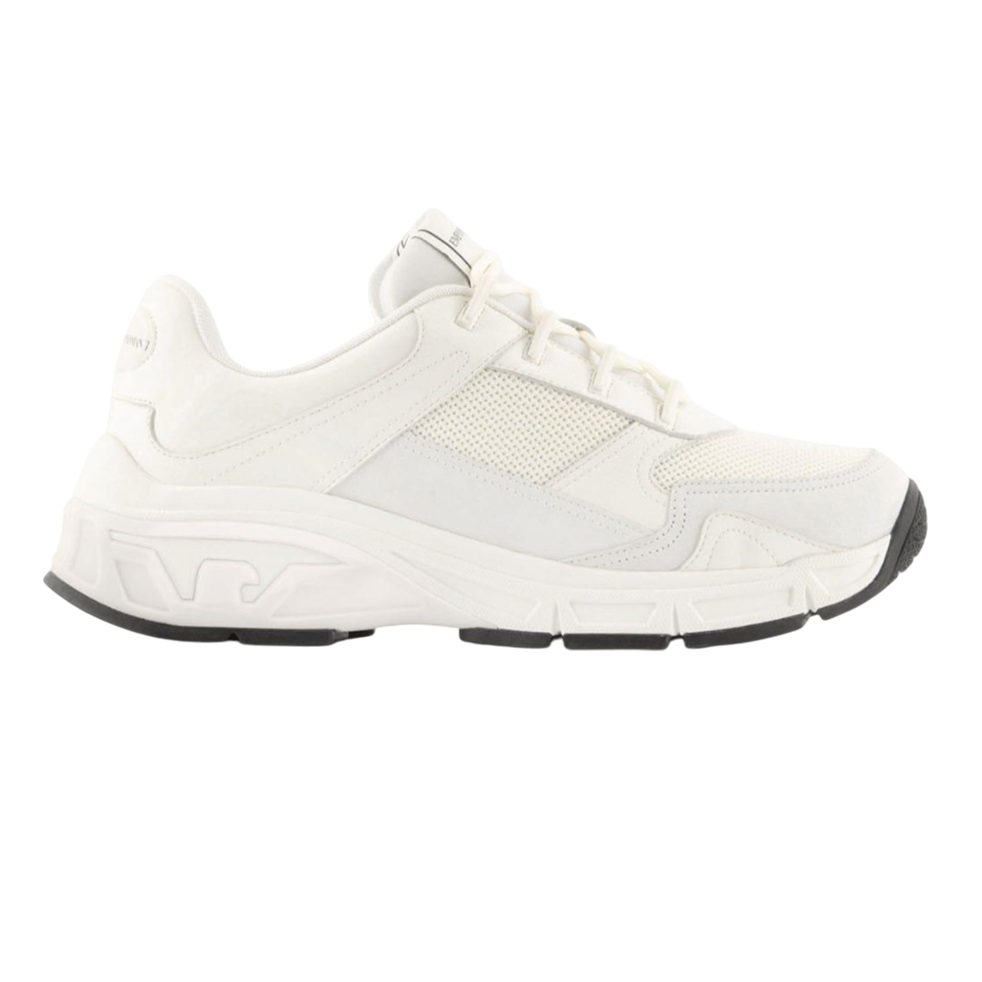 Off White - Side - Emporio Armani Mens Leather Trainers