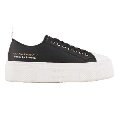 Black - Side - Armani Exchange Womens-Ladies Trainers