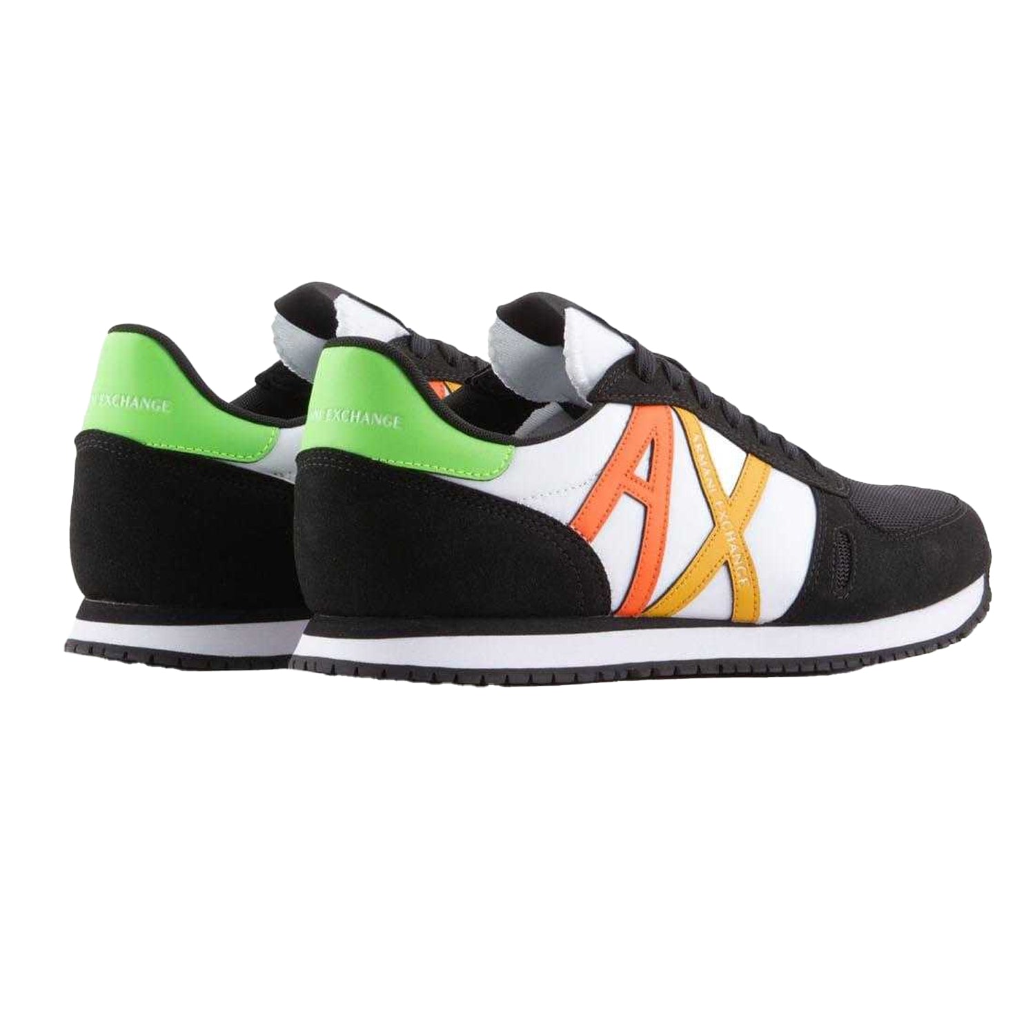 Black-White-Yellow-Red - Back - Armani Exchange Mens Trainers