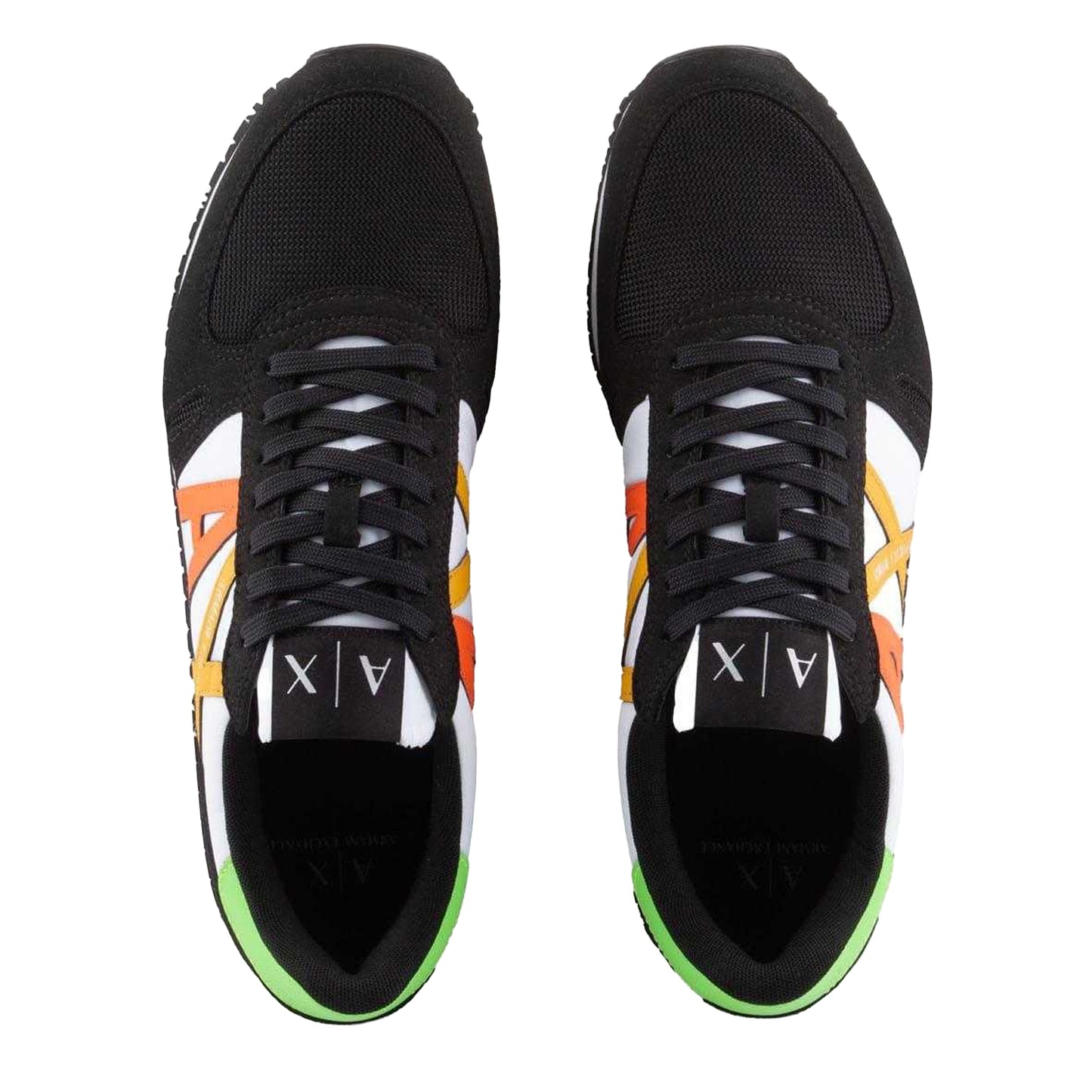 Black-White-Yellow-Red - Side - Armani Exchange Mens Trainers