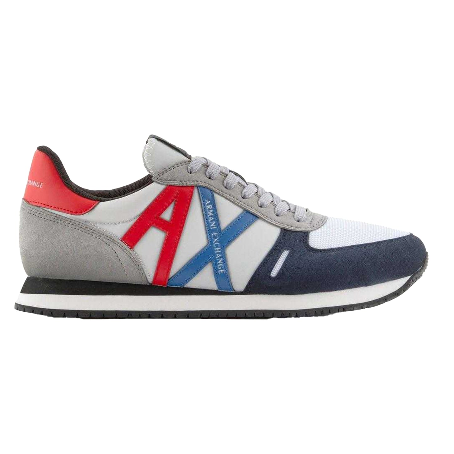 Navy-Red-Grey - Front - Armani Exchange Mens Trainers