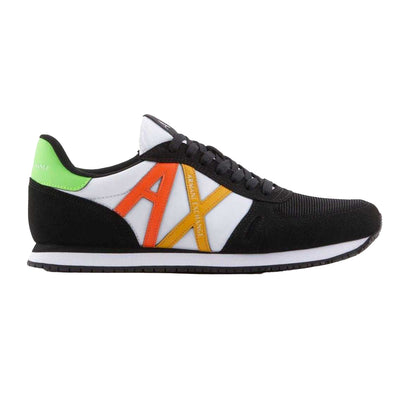 Black-White-Yellow-Red - Front - Armani Exchange Mens Trainers