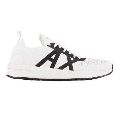 White-Black - Back - Armani Exchange Mens Trainers