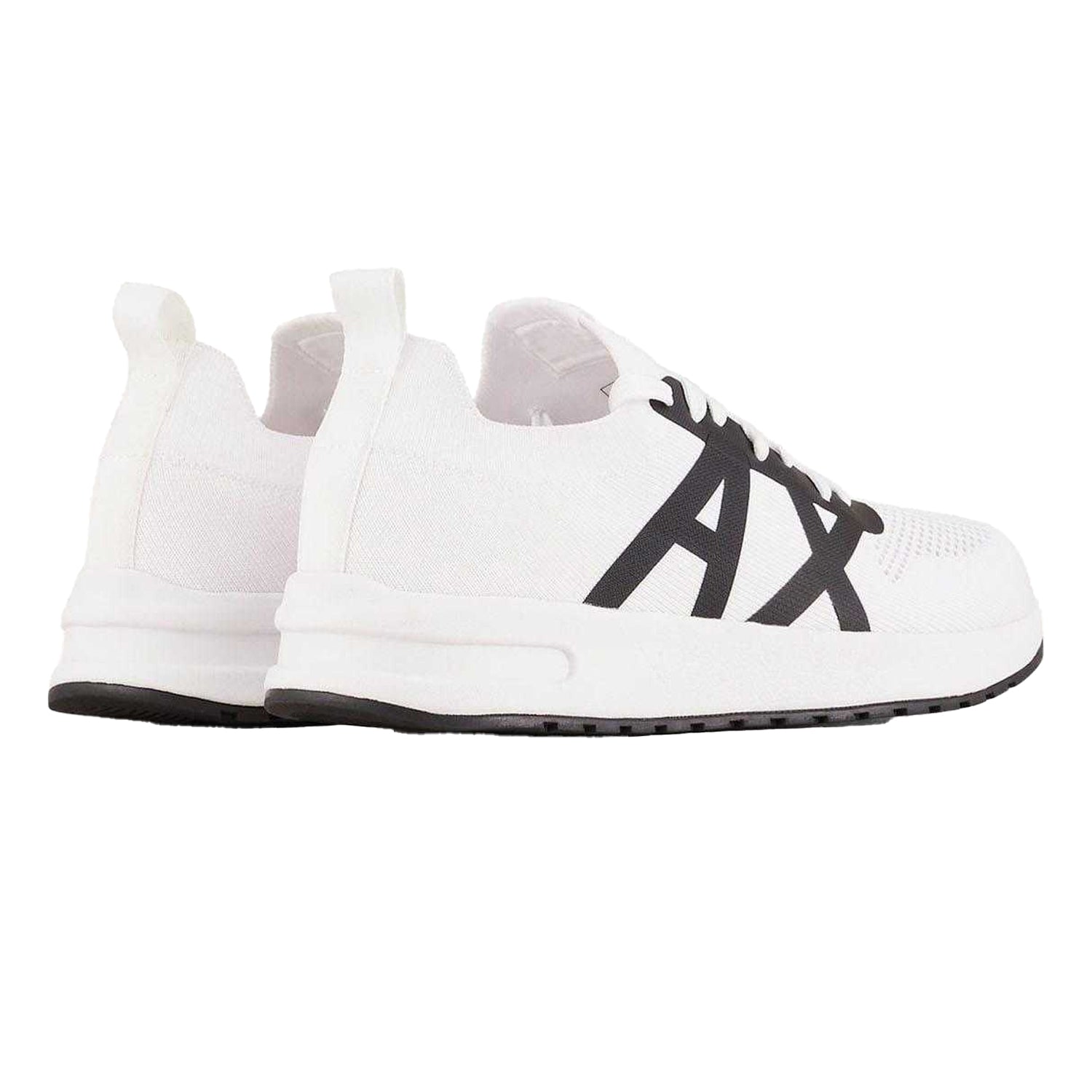 White-Black - Side - Armani Exchange Mens Trainers