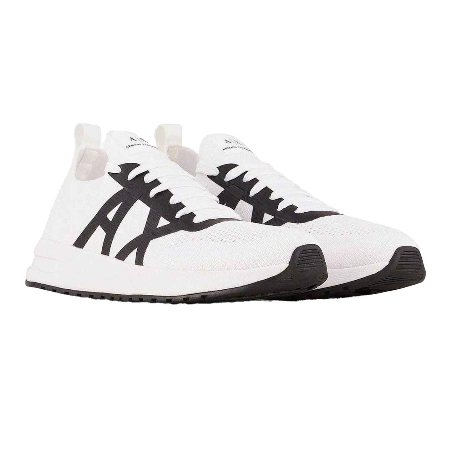 White-Black - Pack Shot - Armani Exchange Mens Trainers