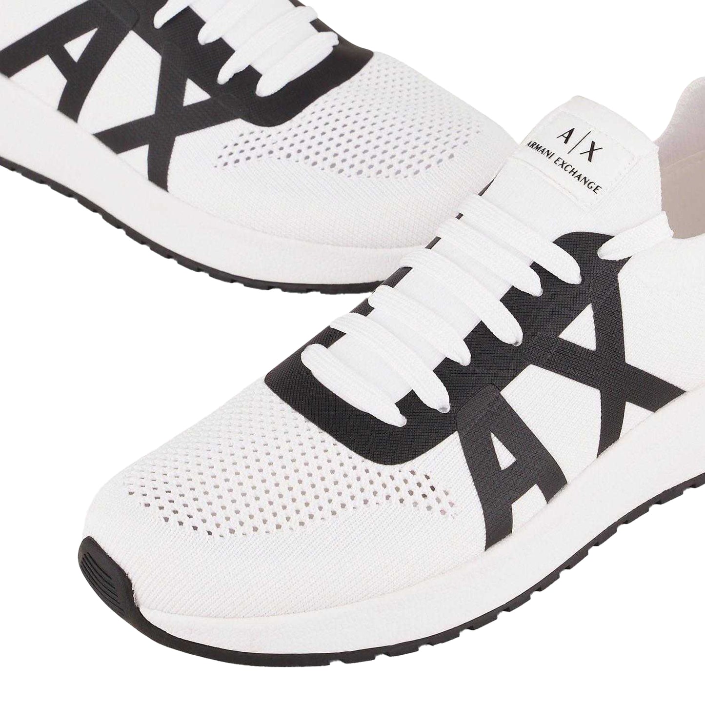 White-Black - Close up - Armani Exchange Mens Trainers