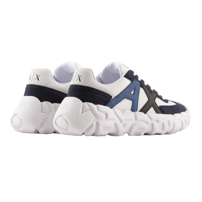 White-Navy - Back - Armani Exchange Mens Trainers