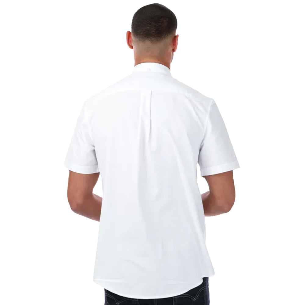 White - Back - Farah Mens Drayton Oxford Modern Short-Sleeved Shirt