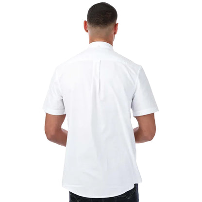 White - Back - Farah Mens Drayton Oxford Modern Short-Sleeved Shirt