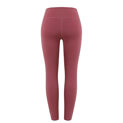 Red - Back - Adidas Womens-Ladies Yoga 7-8 Leggings